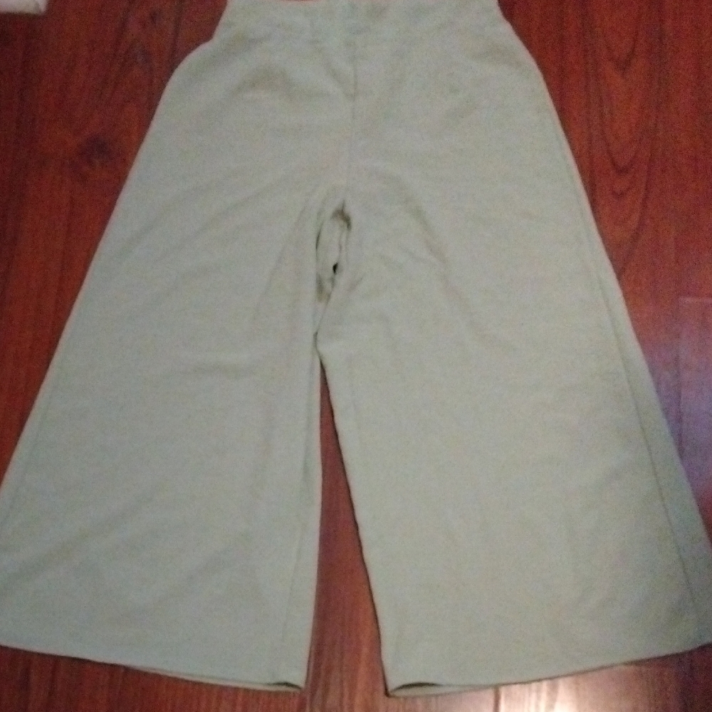Wide-Leg Light Green Pants